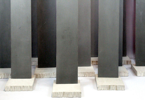 A Pirri, Installazione "Cure", Doghe in acciaio su basi in cemento, XX Secolo