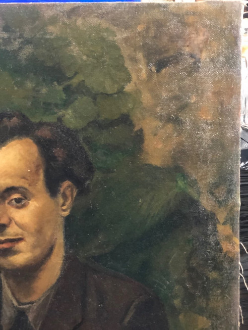 Important Portrait Of A Young Violinist - Oil On Canvas 1937 H 119cm