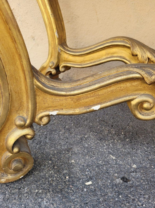 Console En Bois Doré De Style Louis XV, XIXème Siècle