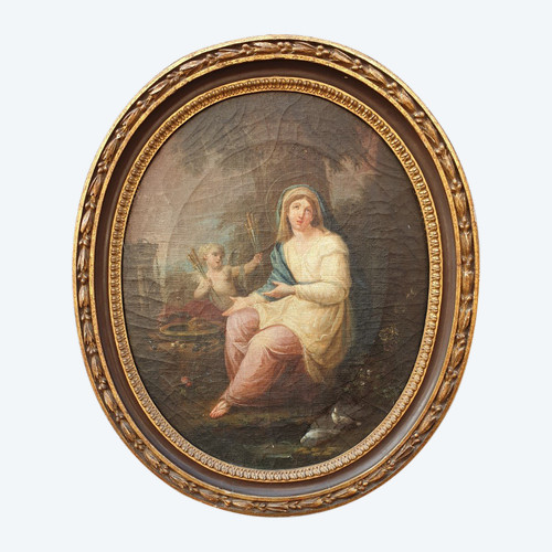 Hst Virgin Before The Instruments Of The Passion, Framed, 18th Century