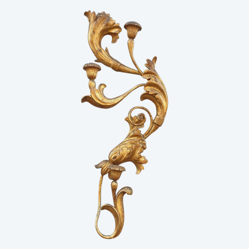 Grande Applique En Bois Doré Sculpté, Toscane XIXème Siècle