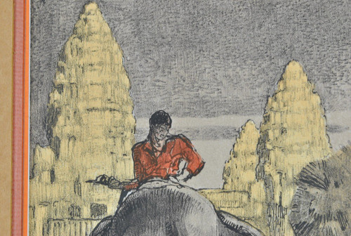P Jouve, Angkor Vat,  Lithographie Encadrée, XXème Siècle