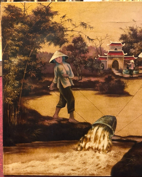 Lacktafel aus Vietnam um 1950