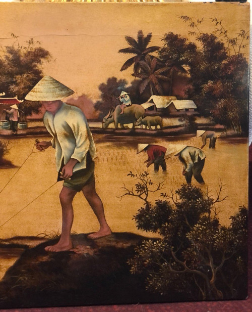 Lacktafel aus Vietnam um 1950