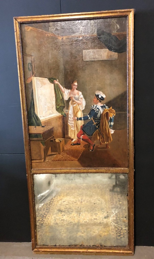 Trumeau Début XIXéme Restauration Charles X - miroir mercure