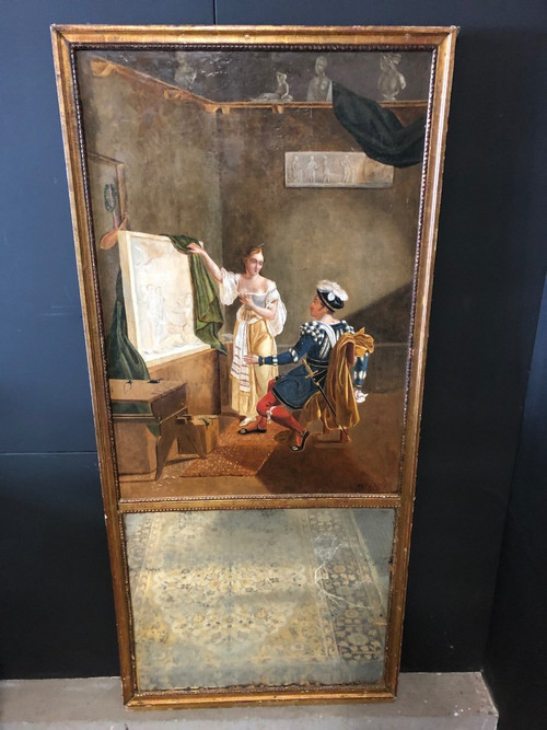 Trumeau Début XIXéme Restauration Charles X - miroir mercure