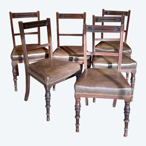 Suite de 6 chaises, XIXe siècle 