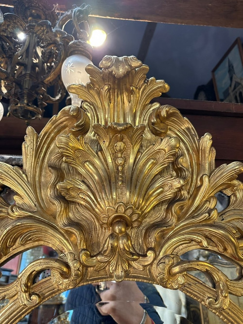 IMPORTANT MIROIR A PARCLOSES DE STYLE REGENCE EPOQUE NAPOLEON III