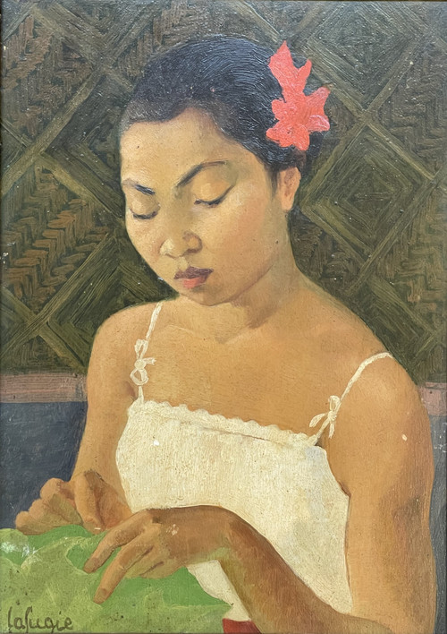  LAFUGIE Léa (1890-1972), portrait d’une jeune Cambodgienne