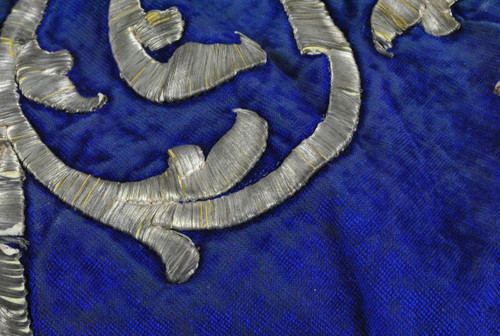 Caftan Oriental Bleu Avec Broderie De Fils d'Argent, XIXème Siècle