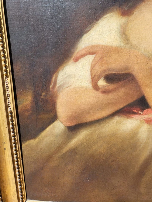 Porträt einer jungen Frau, Öl auf Leinwand, 19. Jahrhundert