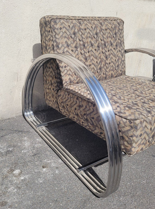 *Special offer *Ralph Lauren, Pair Of Large Chrome Armchairs, 20th Century