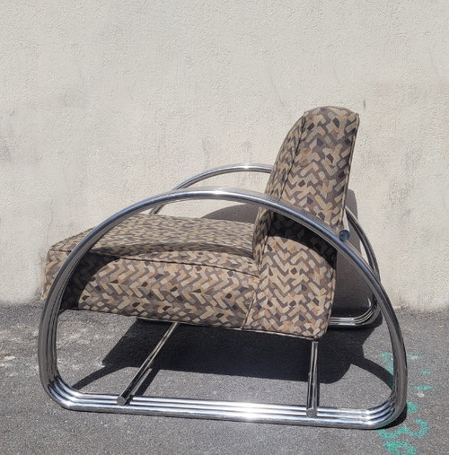*Special offer *Ralph Lauren, Pair Of Large Chrome Armchairs, 20th Century