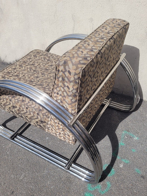 *Special offer *Ralph Lauren, Pair Of Large Chrome Armchairs, 20th Century