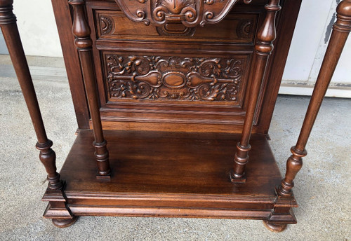 Credenza in noce in stile rinascimentale della fine del XIX secolo - Buffet - Mobile di servizio