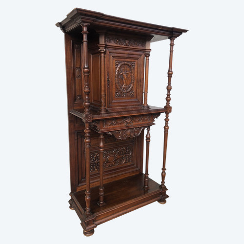 Credenza in noce in stile rinascimentale della fine del XIX secolo - Buffet - Mobile di servizio