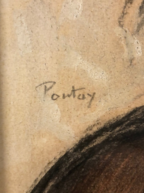 Henry Pontoy (1888-1956) Portrait De Femme Au Collier