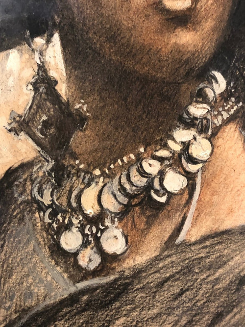 Henry Pontoy (1888-1956) Portrait De Femme Au Collier