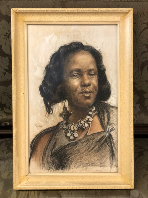 Henry Pontoy (1888-1956) Portrait De Femme Au Collier