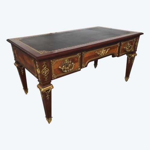 Bureau Plat style Louis XIV  Napoléon III Fabrication Krieger Faubourg Saint Antoine  Vers 1850
