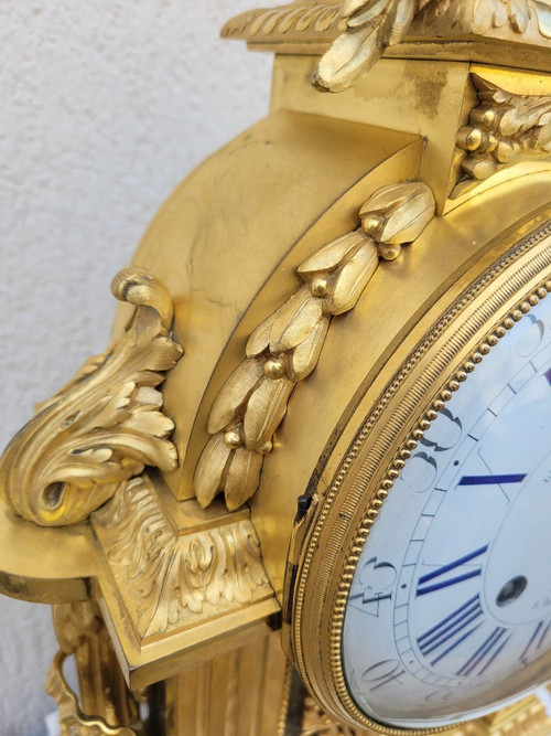 Pendulum In Gilt Bronze And Marble, Carpenter, Napoleon III, 19th Century