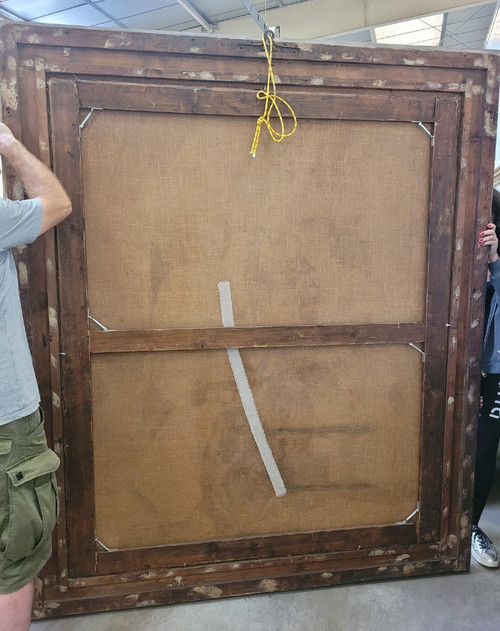 *Offre spéciale *Reines au Palais,  Grande Huile Sur Toile, XIXème Siècle