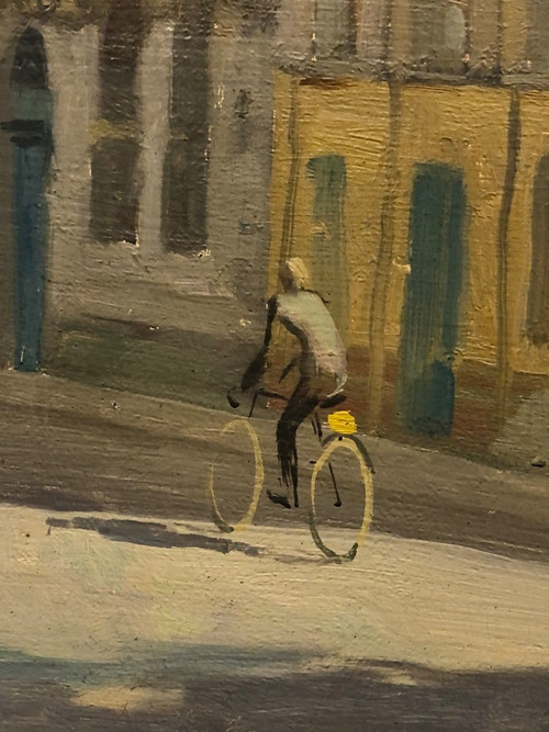 Maurice Delavier Vue de l’institut depuis le Quai Malaquais  Daté  1944 Huile Sur Isorel