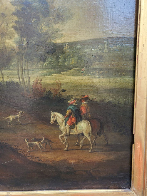 Paysage de forêt, Huile sur toile encadrée, XIXème siècle