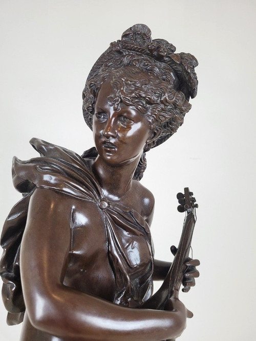 Carrier-Belleuse, Zikade, große signierte Bronze, 19. Jahrhundert