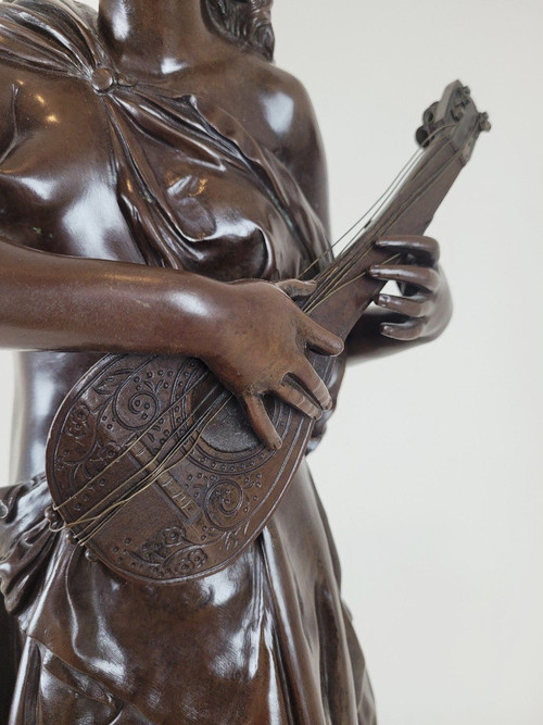 Carrier-Belleuse, Zikade, große signierte Bronze, 19. Jahrhundert