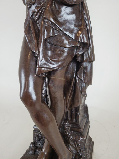 Carrier-Belleuse, Zikade, große signierte Bronze, 19. Jahrhundert