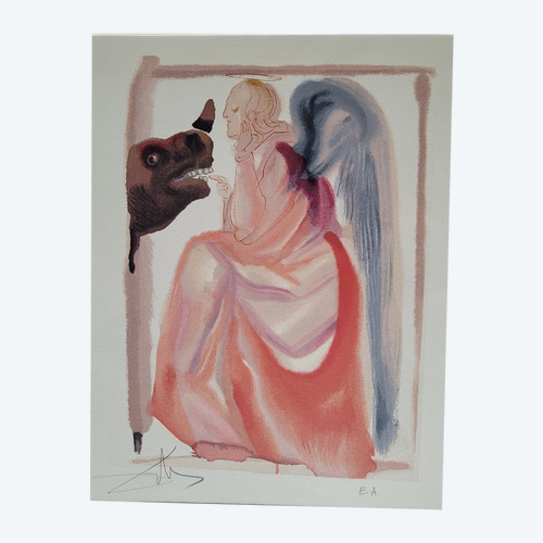 „Der Himmel des Merkur, Lithographie, Dali, 20. Jahrhundert