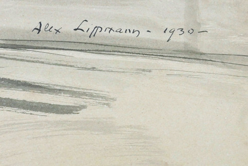 Alexandre Auguste LIPPMANN, Femme nue étendue sur un canapé
