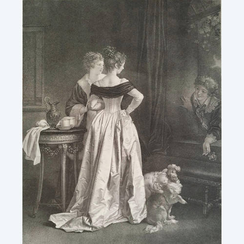 Gravure Le Bouquet Inattendu Gravé Par Henri Gérard d'Après Marguerite Gérard