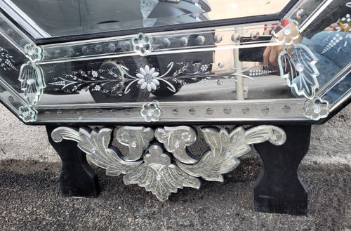 Very Large Engraved Venice Mirror, 260 Cm, 20th Century