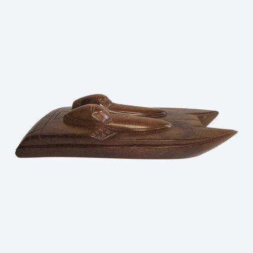 Chris Craft  Boat Carved Ebony Katamaran 20th C