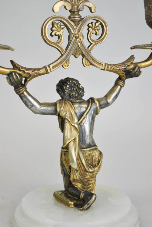 *Offre spéciale  *Coppia di candelabri nubiani, XIX secolo