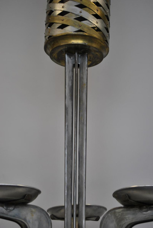 Planter In Silver And Gold Brass, 1950s