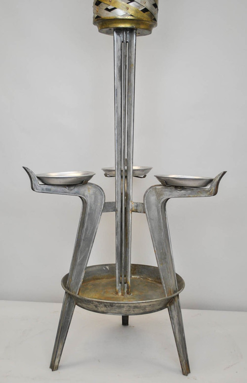 Planter In Silver And Gold Brass, 1950s