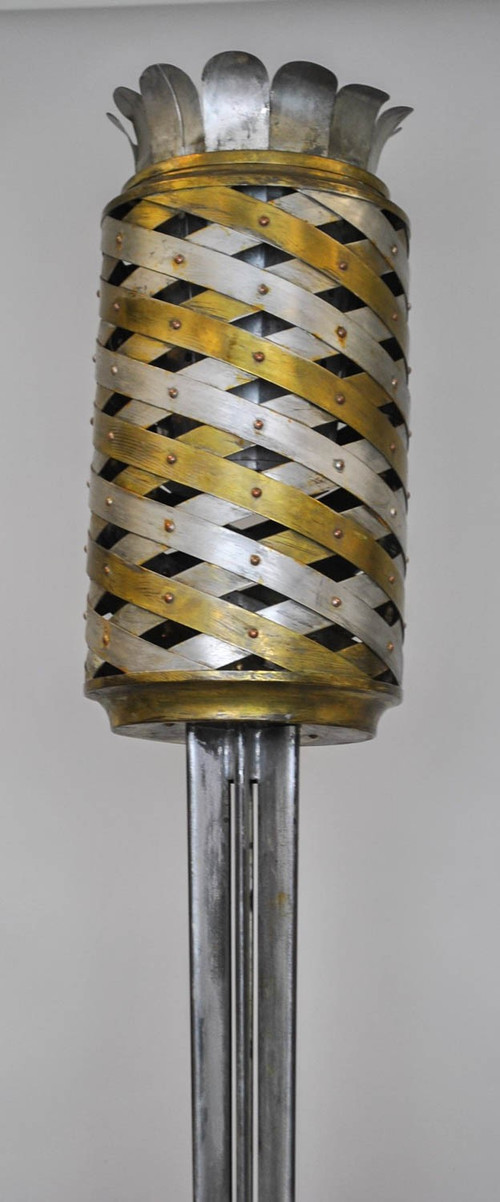 Planter In Silver And Gold Brass, 1950s
