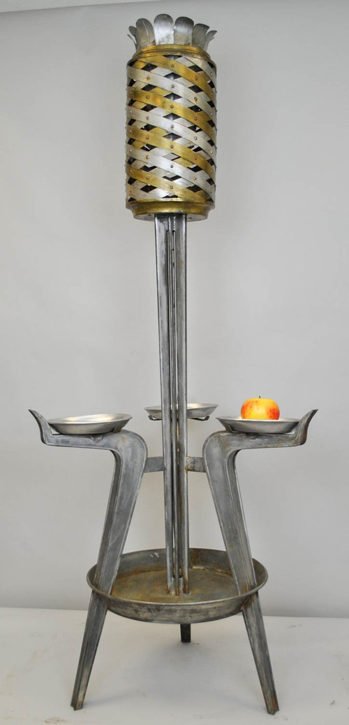 Planter In Silver And Gold Brass, 1950s