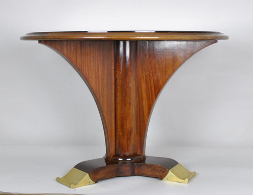 Jules Leleu, Guéridon art déco En Acajou, XXème Siècle