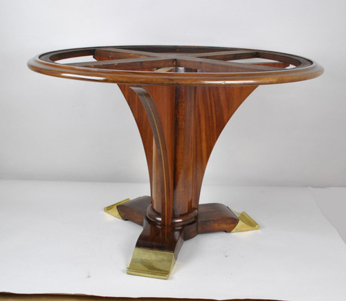 Jules Leleu, Guéridon art déco En Acajou, XXème Siècle