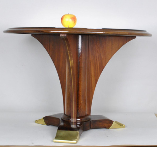 Jules Leleu, Guéridon art déco En Acajou, XXème Siècle