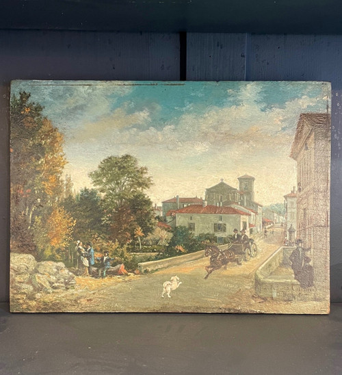 Huile sur bois, XIXe siècle 