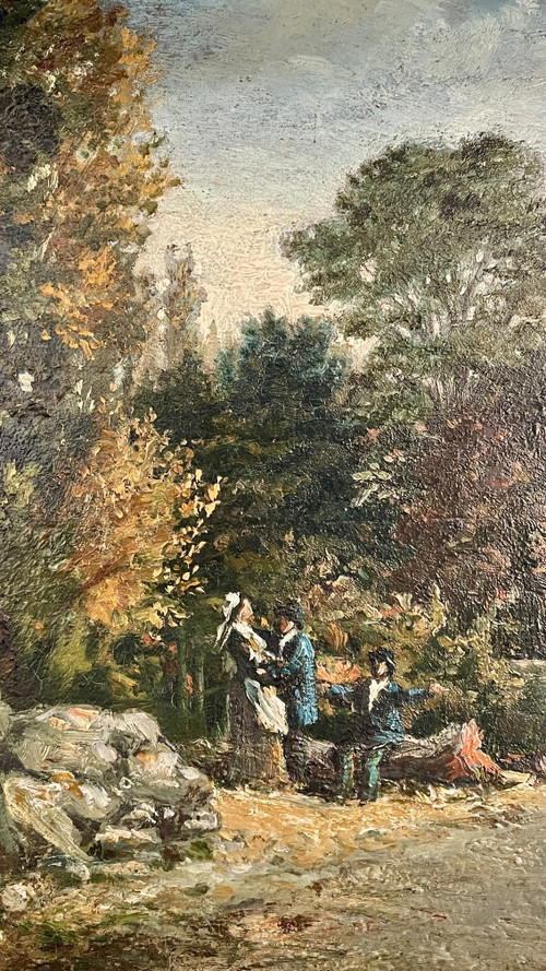 Huile sur bois, XIXe siècle 