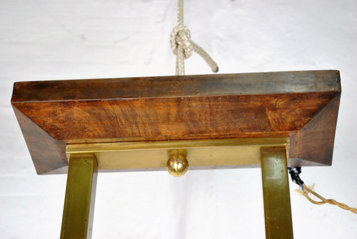 *Offre spéciale *Art Deco Chandelier In Wood And Bronze, Circa 1930
