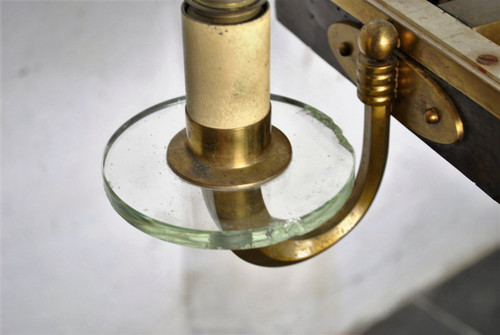 *Offre spéciale *Art Deco Chandelier In Wood And Bronze, Circa 1930