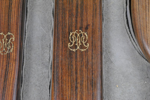 Cofanetto da toilette in cristallo e argento, monogrammato, XIX secolo