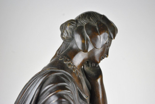 *Offre spéciale *James Pradier, Garniture De Nemausa, Bronze And Marble, 19th Century